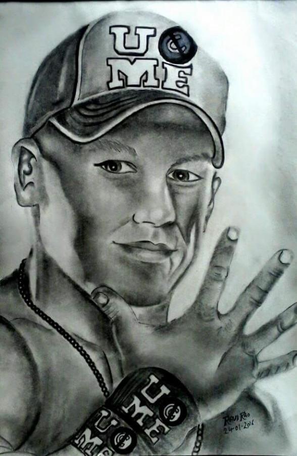 588x900 pencil sketch of wwe superstar john cena - Wwe John Cena Drawing