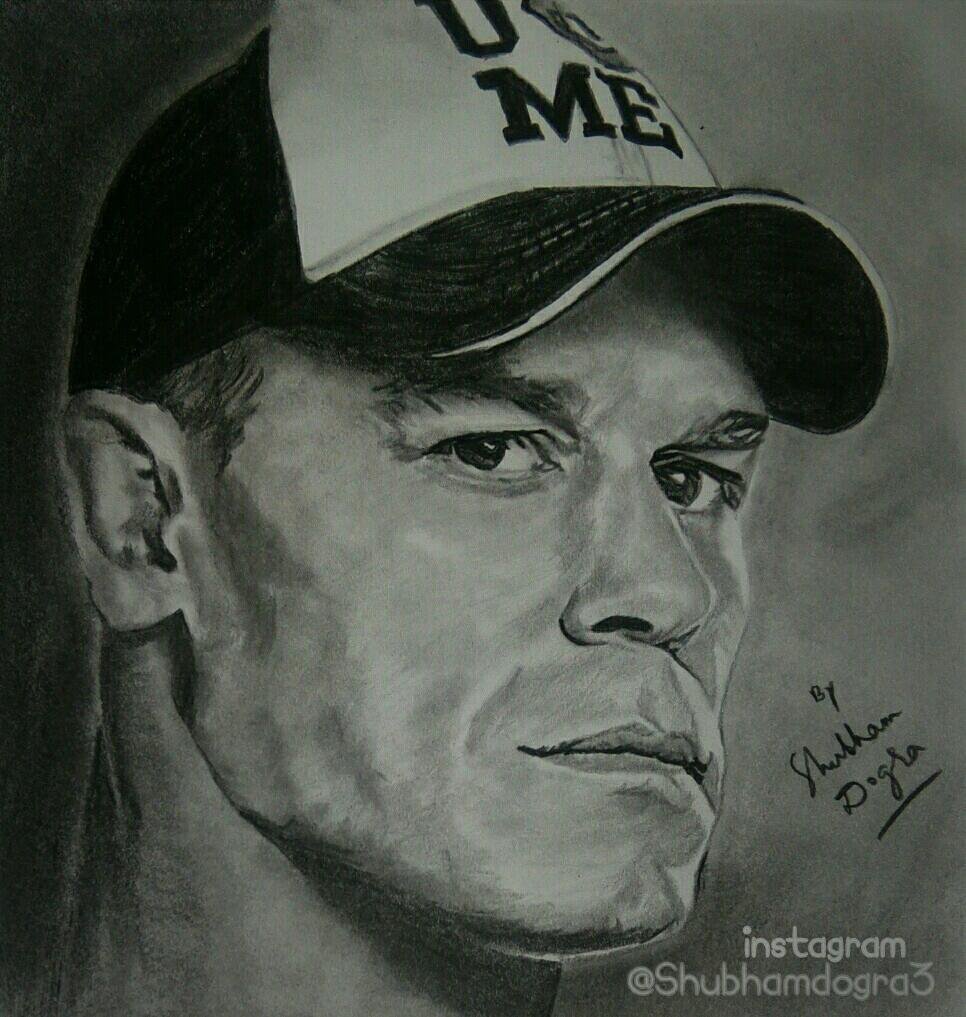 966x1017 Shubham Dogra On Twitter Pencil Sketch Of Drawn - Wwe John Cena Drawing