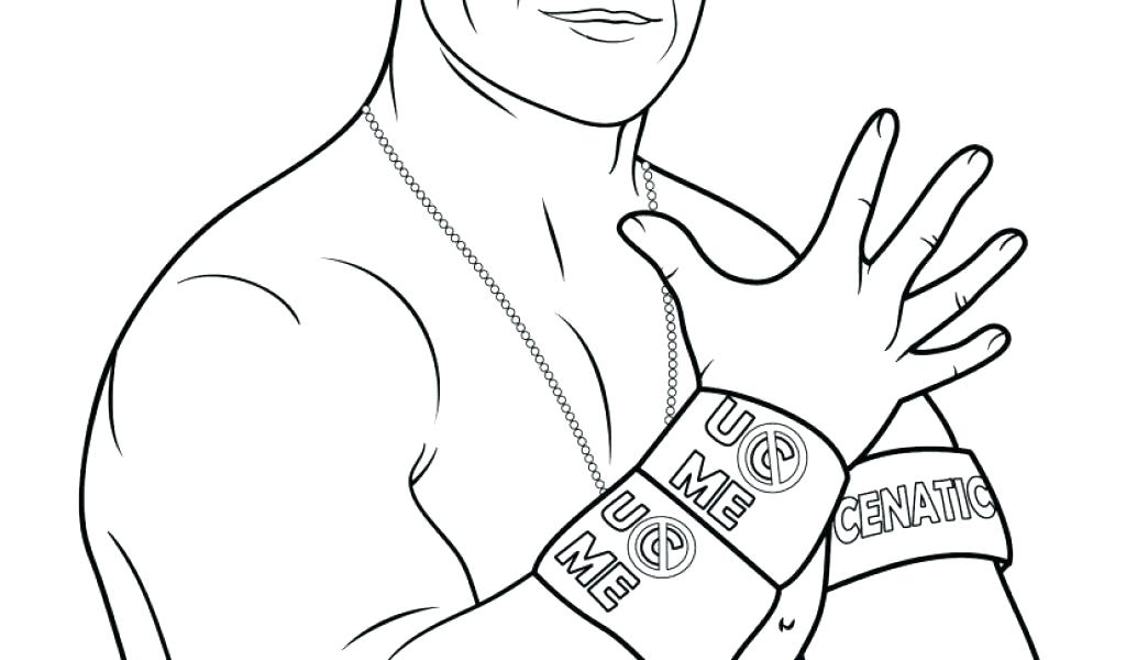 1024x600 coloring wwe john cena colouring pages coloring drawing at free - Wwe John Cena Drawing