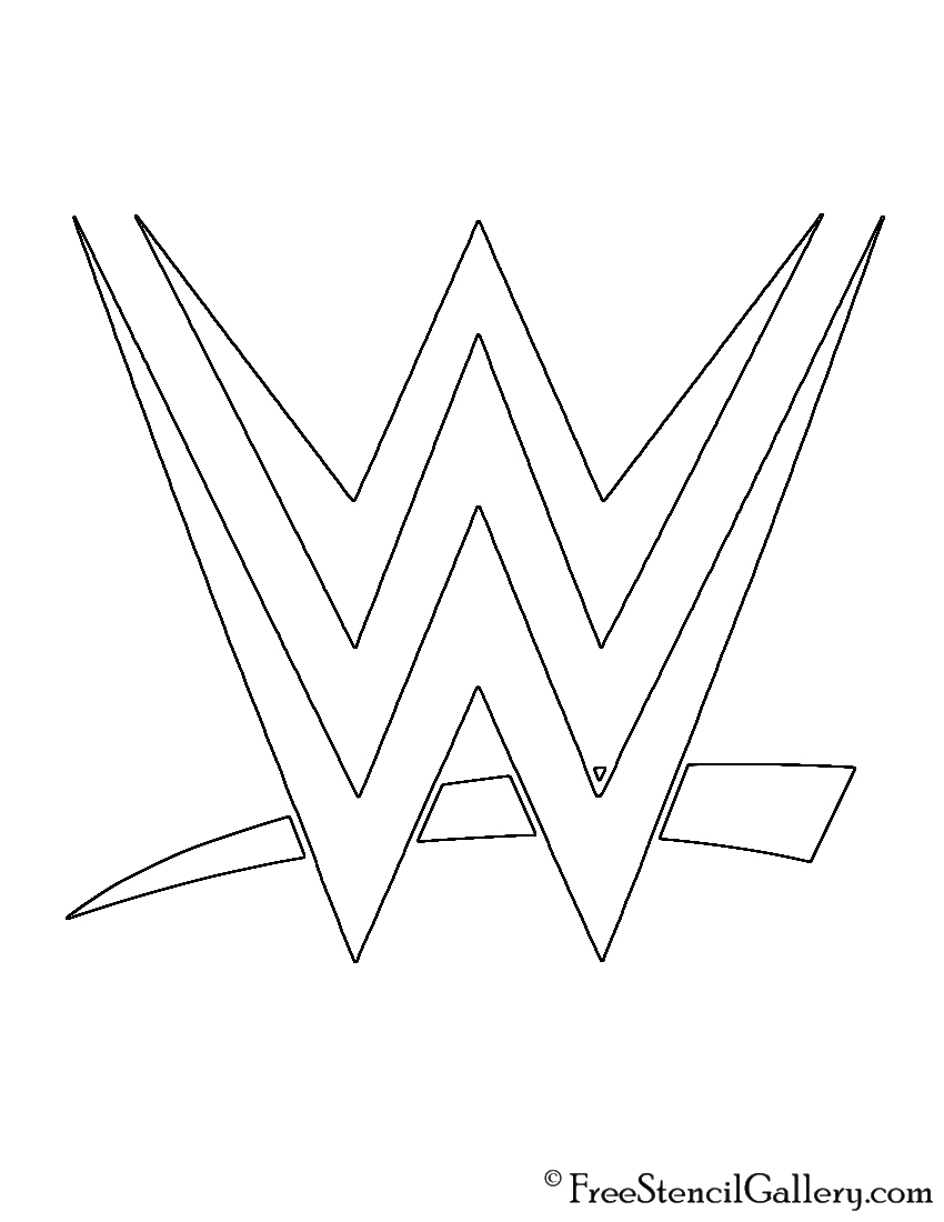 850x1100 Wwe Logo Stencil Free Stencil Gallery - Wwe Logo Drawing