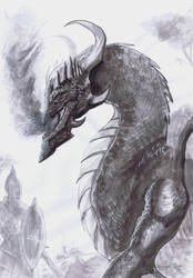 174x250 forlorn plains guard and wyvern drawing - Wyvern Drawing