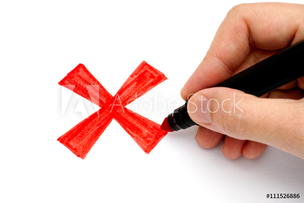 1000x667 Photo Art Print Hand With Marker Drawing Red X Mark - X Drawing