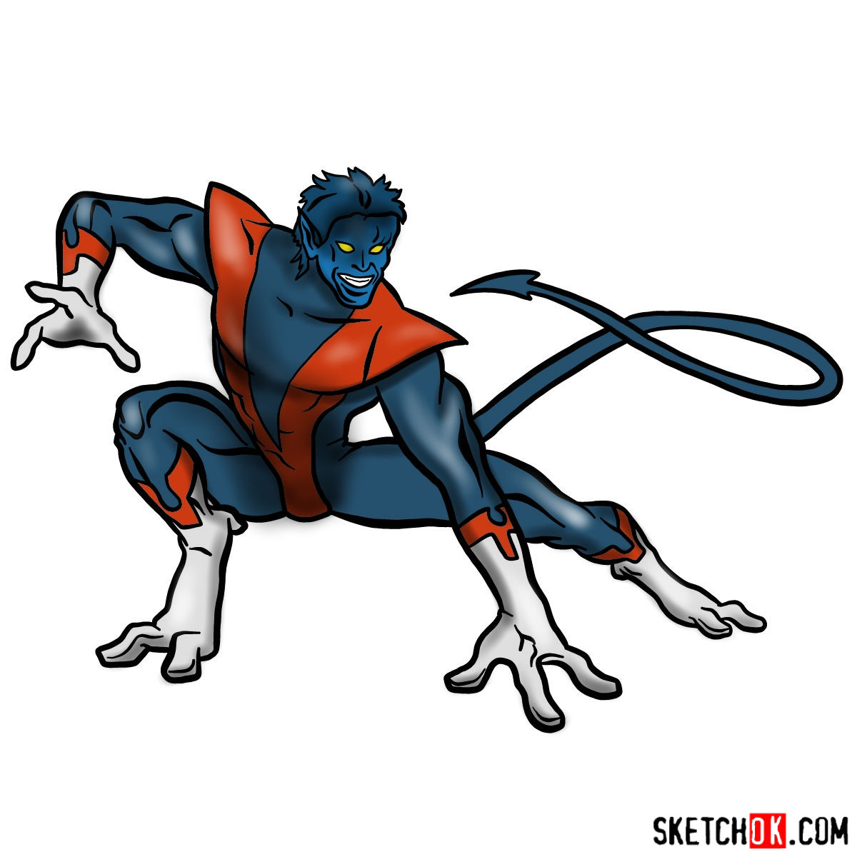 1200x1200 how to draw nightcrawler from x men series - X Men Drawing