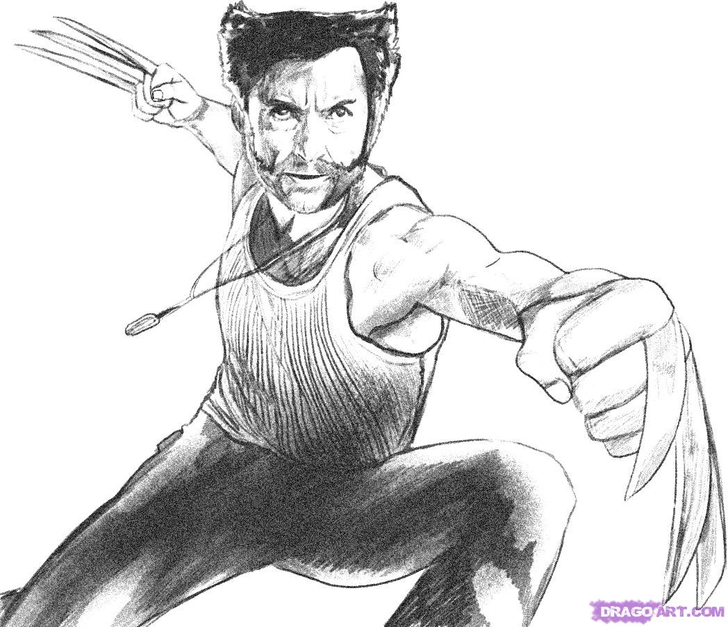 1048x903 step how to draw wolverine from x men origins - X Men Drawing