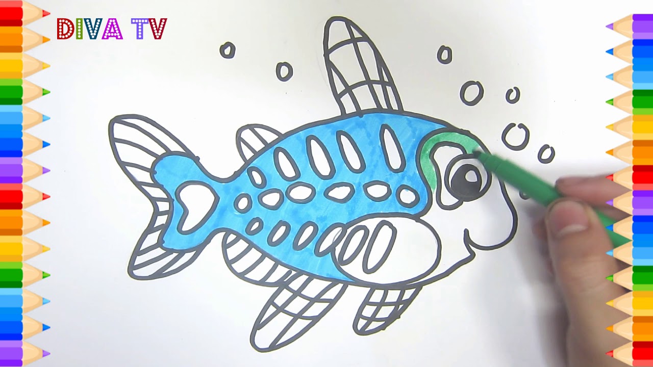 1280x720 how to draw cute x ray fish drawing lessons for kids drawing - X Ray Fish Drawing