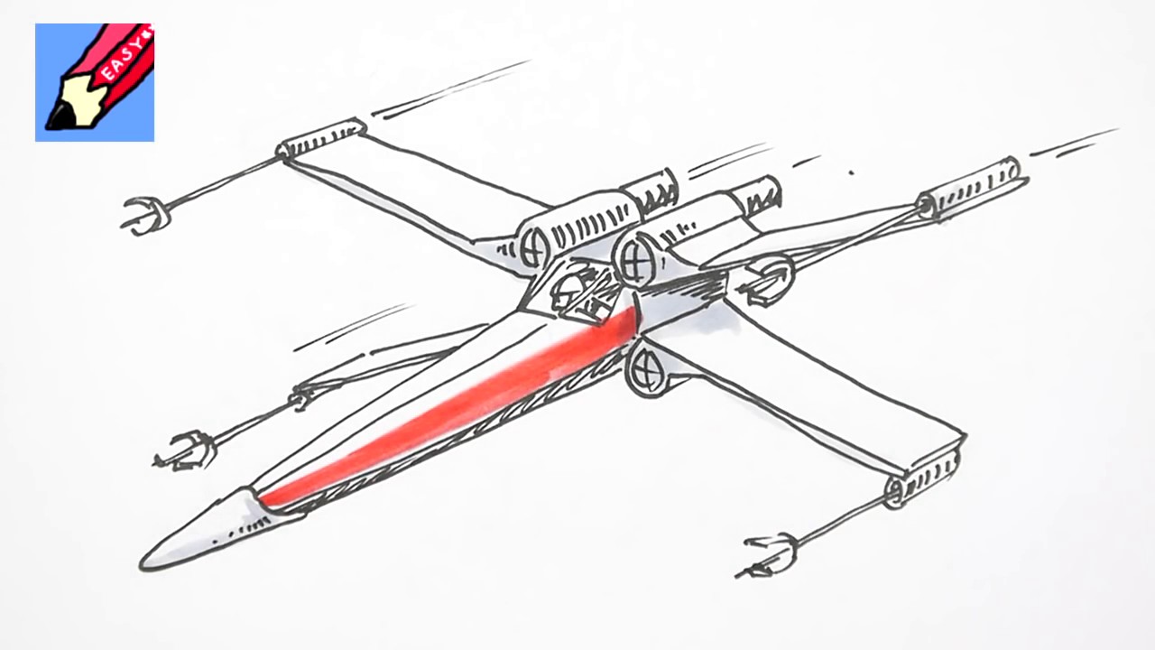 X Wing Drawing at PaintingValley.com | Explore collection of X Wing Drawing