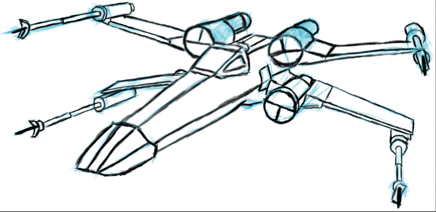 Perspective Drawing X Wing Kyle Mullings Ba - X Wing Drawing. 