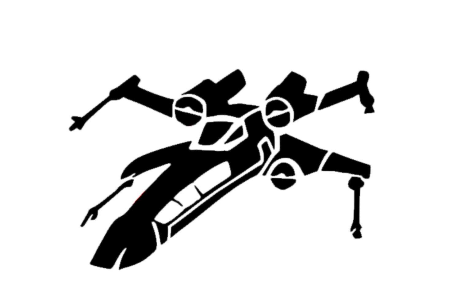 1500x1002 x wing fighter star wars decal x wing decal vinyl x wing etsy - X Wing Drawing