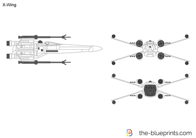 400x283 x wing vector drawing - X Wing Drawing