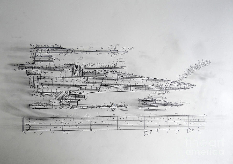 900x634 x wing graphic score drawing - X Wing Drawing