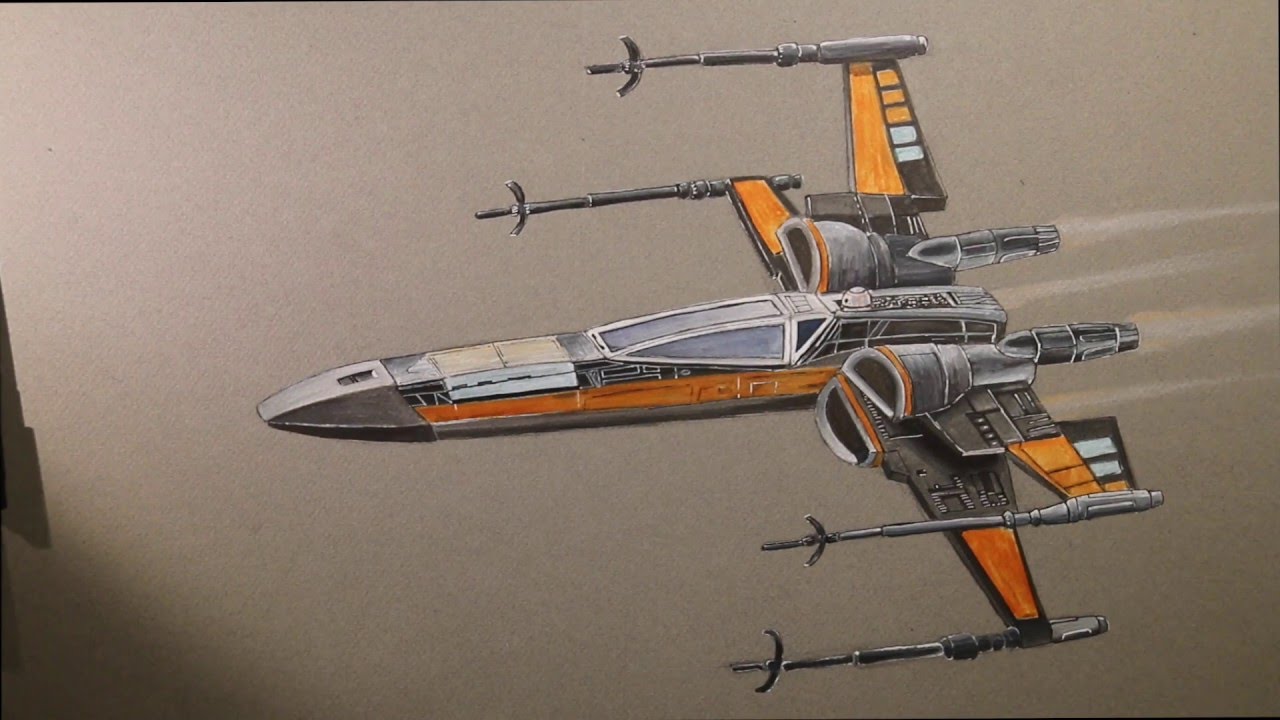 1280x720 drawing an x wing star wars - X Wing Drawing