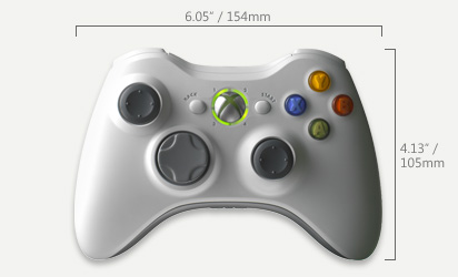 412x250 Xbox Controller Dimensions - Xbox 360 Controller Drawing