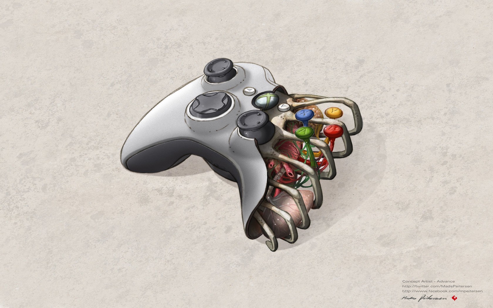 1680x1050 Wallpaper Video Games, Simple Background, Technology, Bones - Xbox Controller Drawing