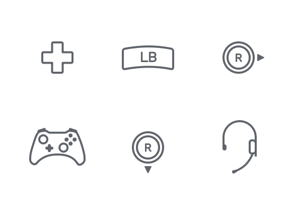 588x406 Xbox One Thin Line Set Icons - Xbox Symbol Drawing