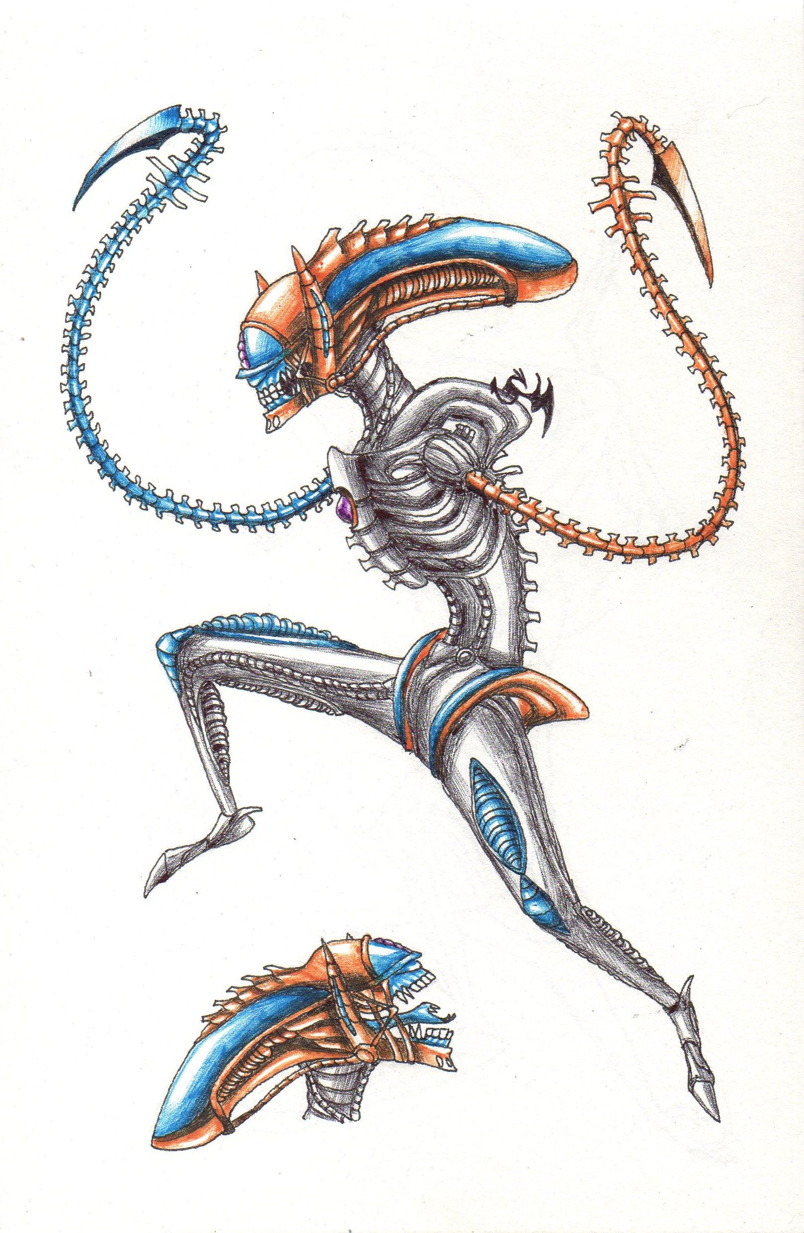 1621x2485 Xenomorph Deoxys Speed - Xenomorph Drawing