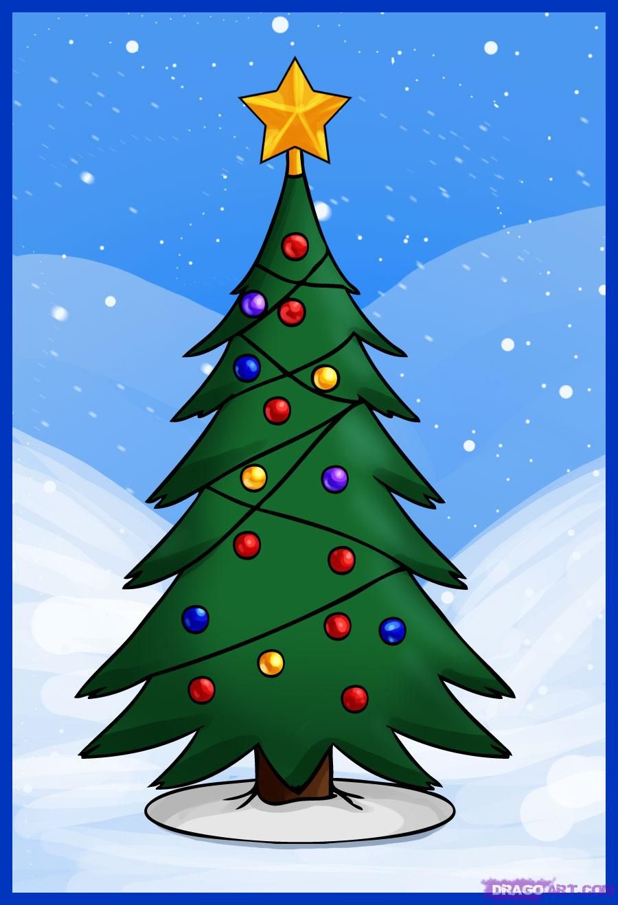 900x1318 How To Draw A Simple Christmas Tree Step - Xmas Tree Drawing