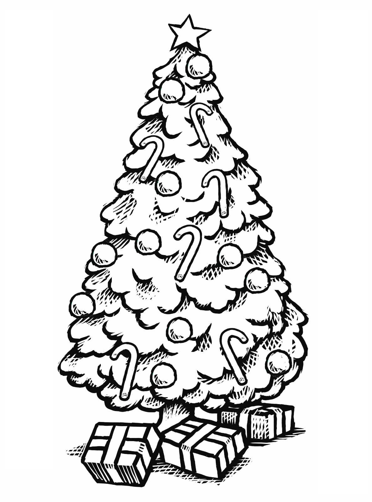 1188x1600 Christmas Tree Coloring - Xmas Tree Drawing
