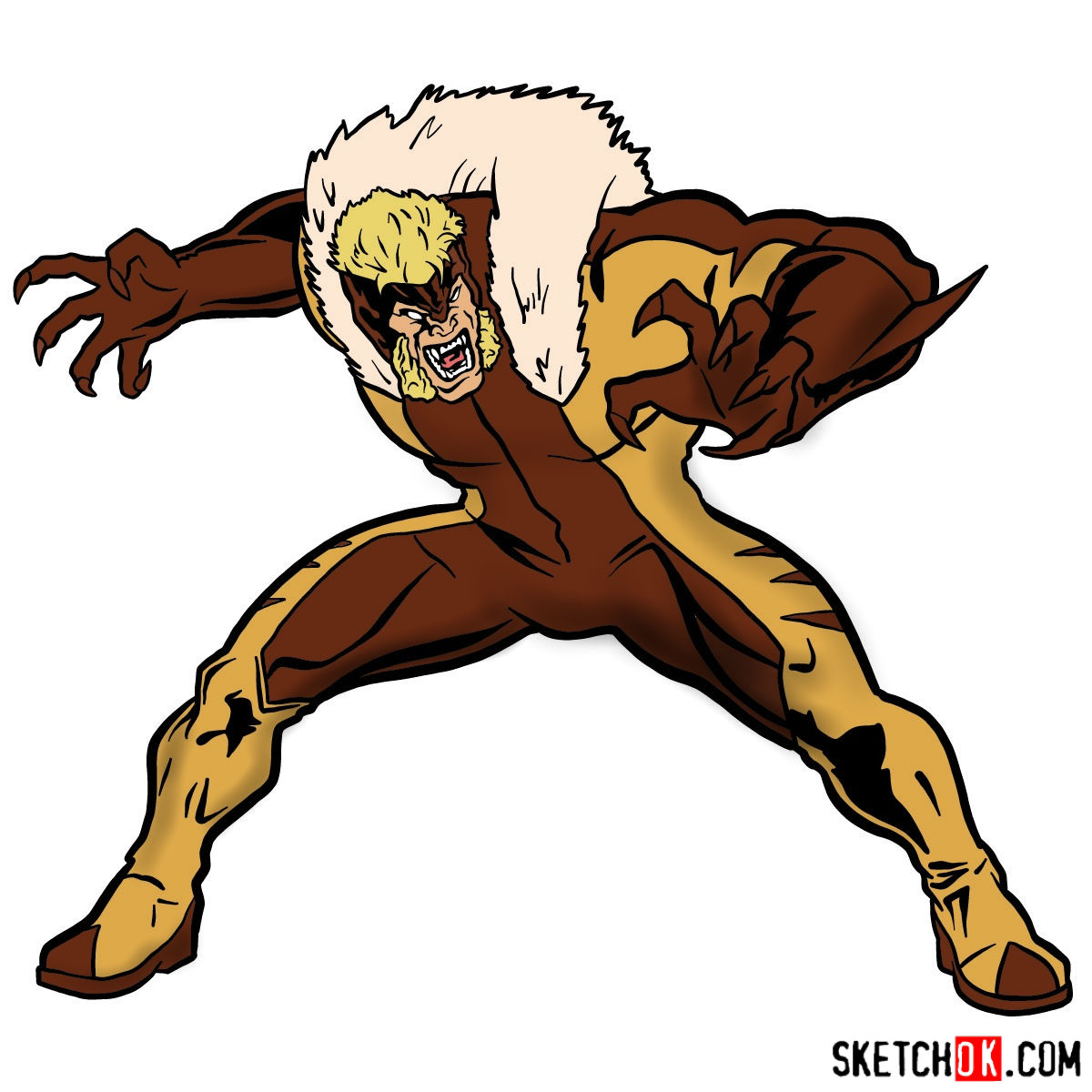 1200x1200 How To Draw Sabretooth - Xmen Drawing
