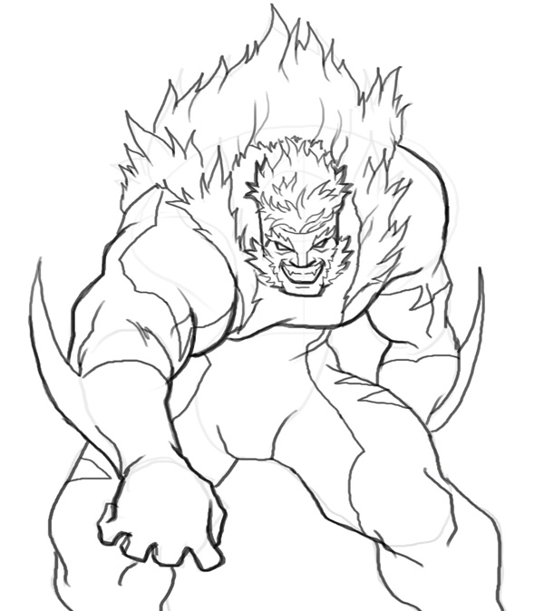 600x674 How To Draw Sabretooth - Xmen Drawing