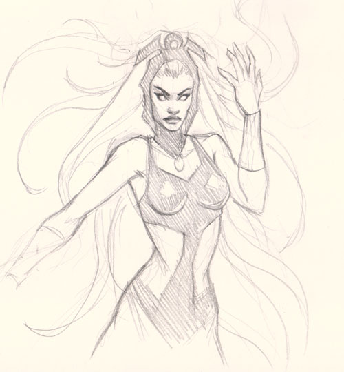 500x540 How To Draw Storm X Men - Xmen Drawing