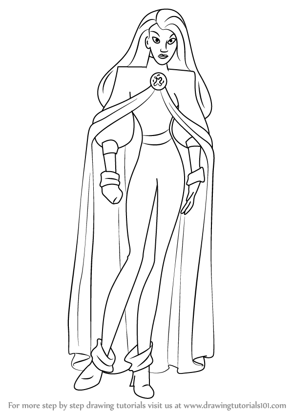 598x843 Learn How To Draw Storm From X Men - Xmen Drawing