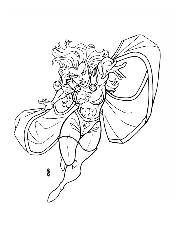 616x800 Storm X Men Lineart - Xmen Drawing