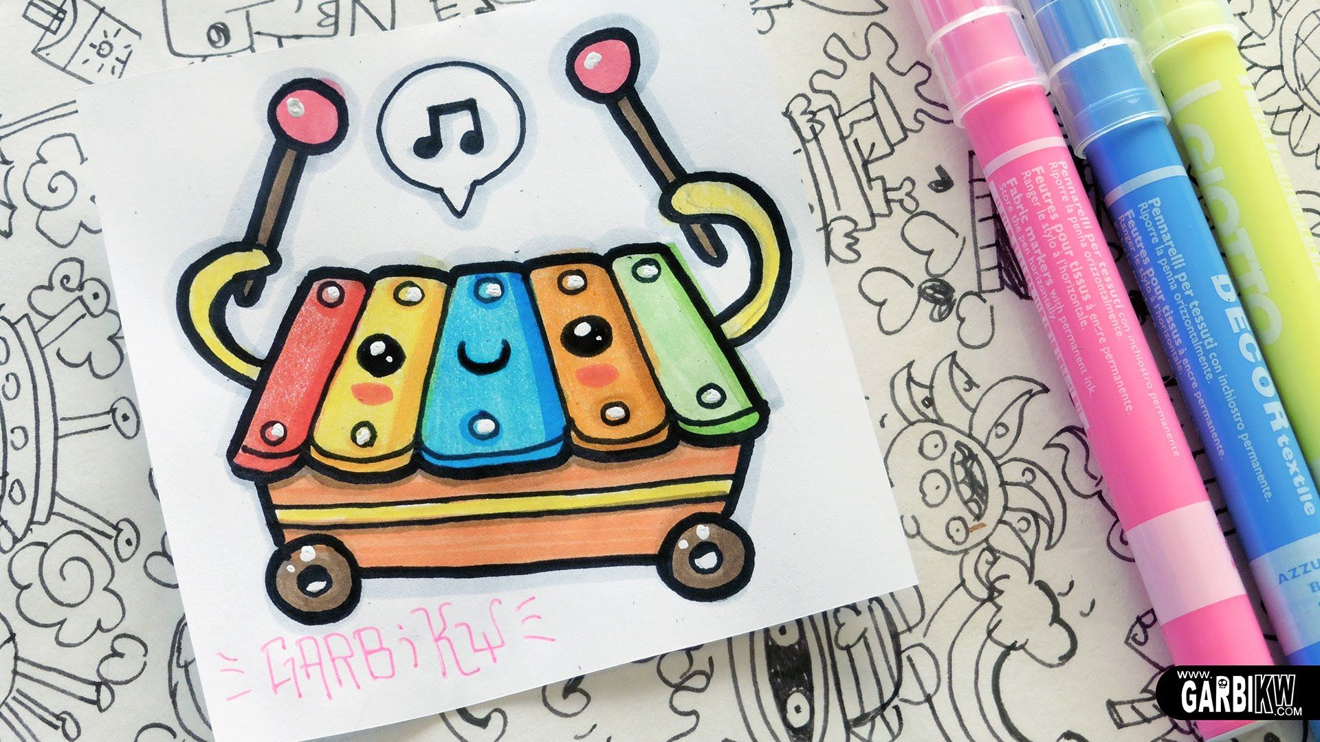 1920x1080 Kawaii Xylophone - Xylophone Drawing Easy
