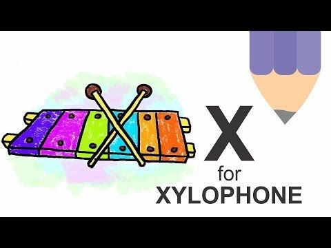 480x360 How To Draw Xylophone From Alphabet - Xylophone Drawing Easy