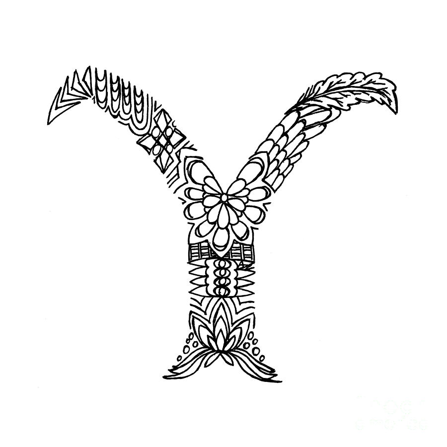 900x900 patterned letter y drawing - Y Drawing