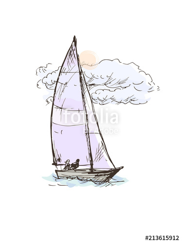 375x500 Drawing Of A Yacht Stock Photo And Royalty Free Images - Yacht Drawing