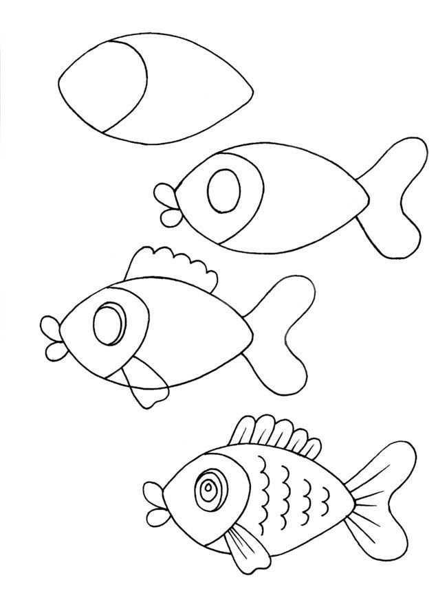 650x895 easy fish drawings - Yahoo Drawing