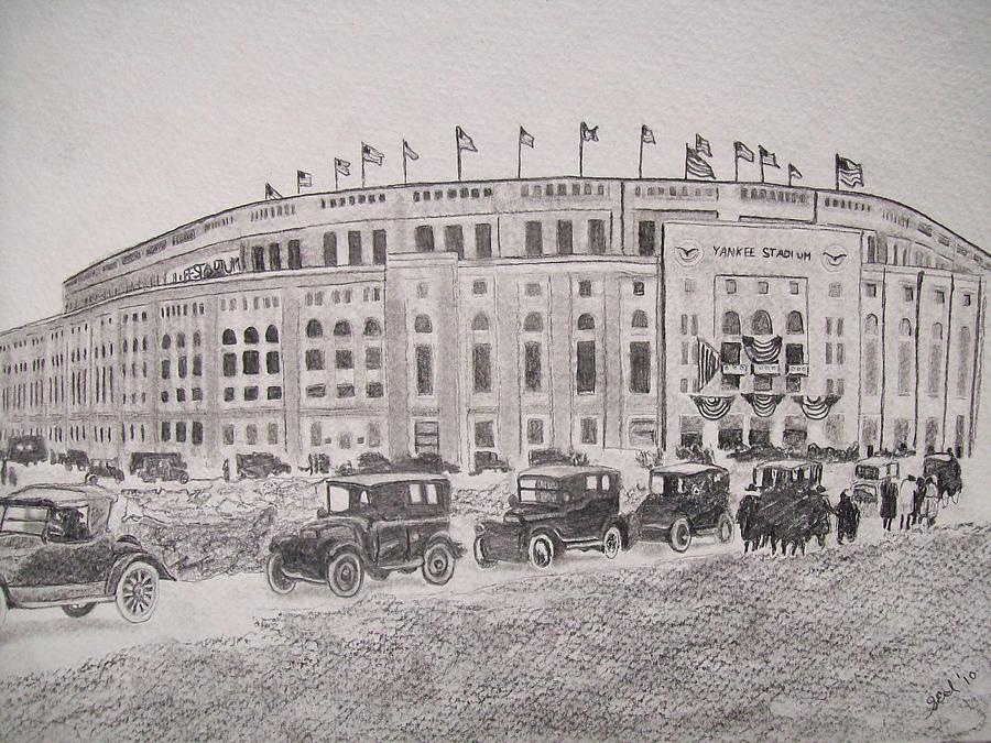 900x675 yankee stadium original sketch - Yankee Stadium Drawing