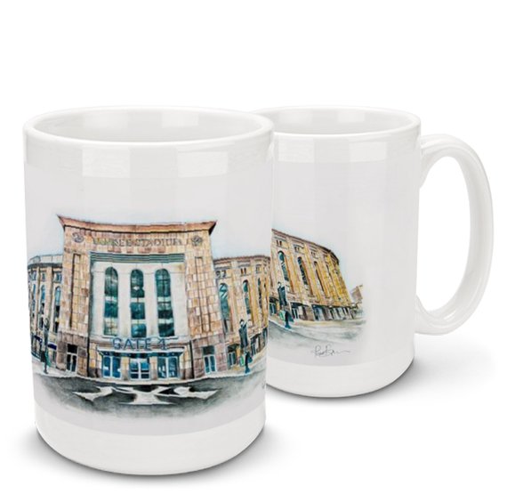 570x555 new york yankees mug yankee stadium drawing mug yankees etsy - Yankee Stadium Drawing