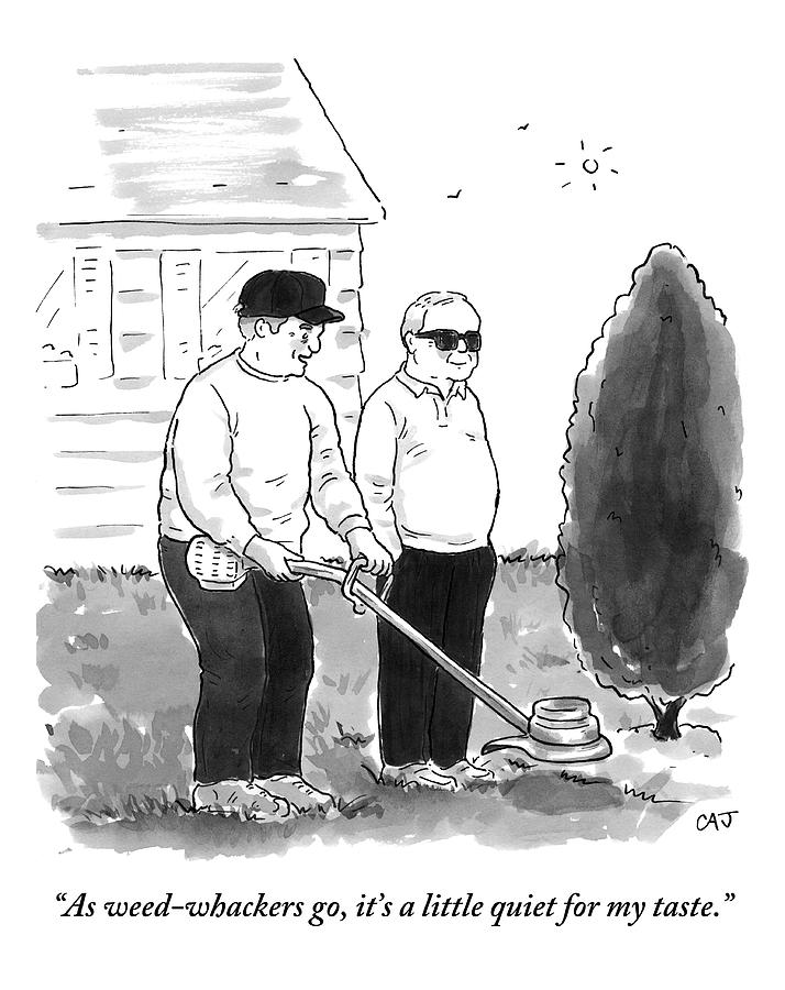 714x900 two old men in a yard drawing - Yard Drawing