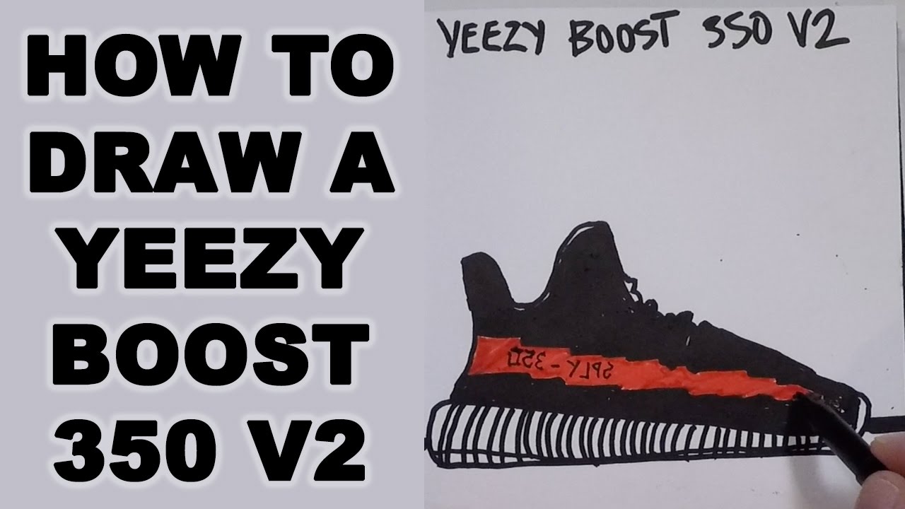 yeezy boost 350 drawing