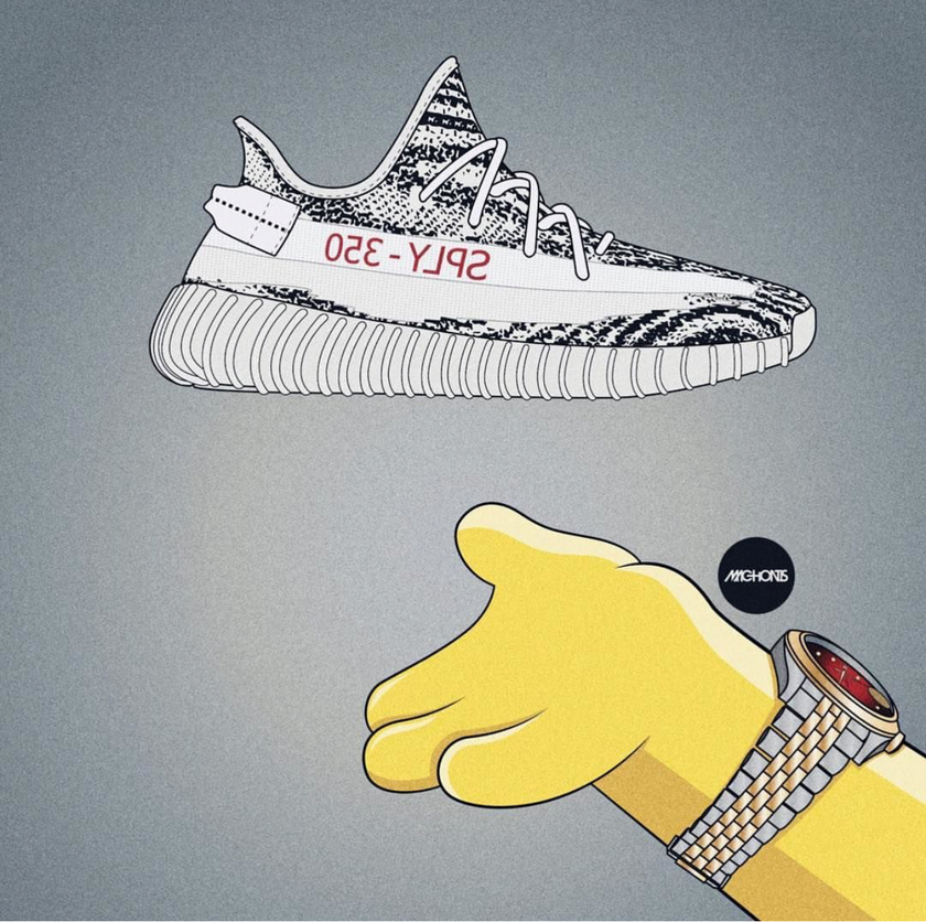 yeezy boost 350 drawing