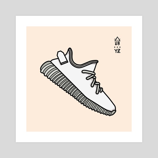 540x540 yeezy boost cream white, an art print - Yeezy Boost 350 V2 Drawing