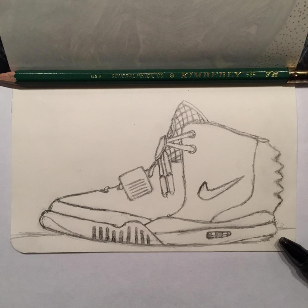yeezy shoe drawing