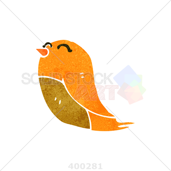 340x340 Stock Illustration Of Side View Cartoon Drawing Of A Singing - Yellow Bird Drawing
