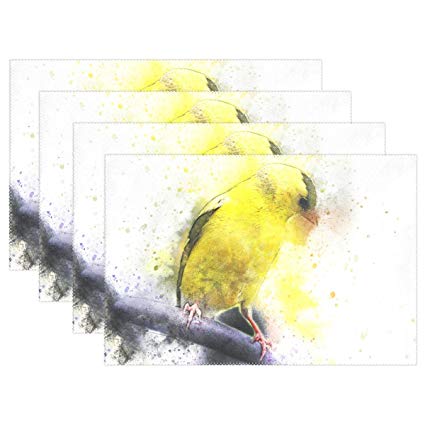 425x425 heoeh watercolor yellow bird placemats table mat heat - Yellow Bird Drawing