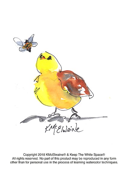 400x589 yellow bird and bee painting pattern quilt block designer - Yellow Bird Drawing