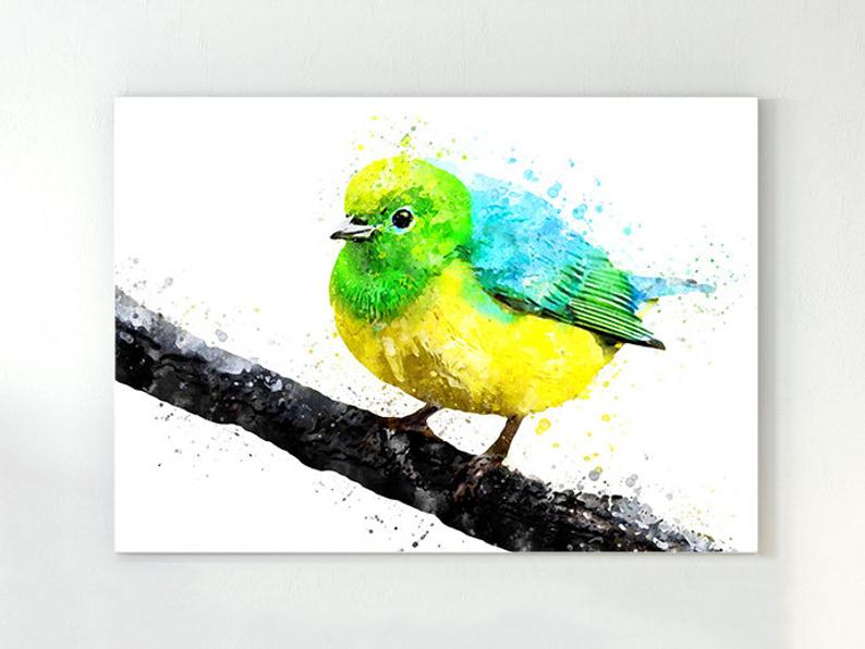 794x596 yellow bird drawing watercolor origanal watercolor art etsy - Yellow Bird Drawing