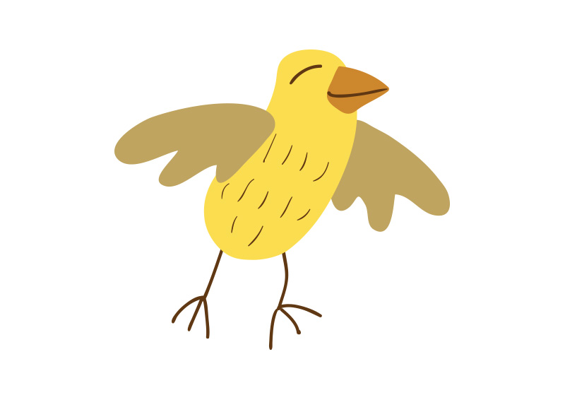 800x566 cute little yellow bird vector drawing - Yellow Bird Drawing