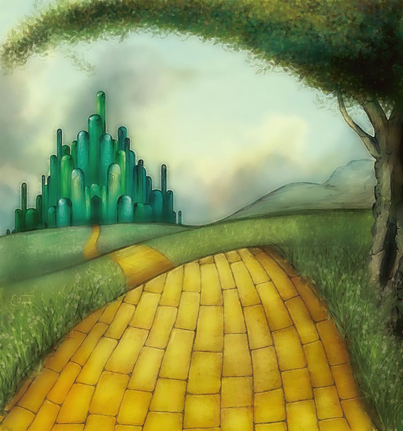 822x879 wizard of oz background yellow brick road emerald city drawings - Yellow Brick Road Drawing