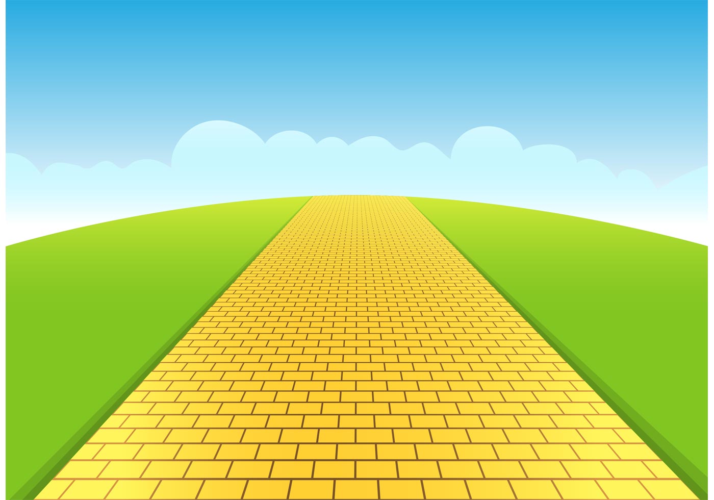 1400x980 yellow brick road vector - Yellow Brick Road Drawing