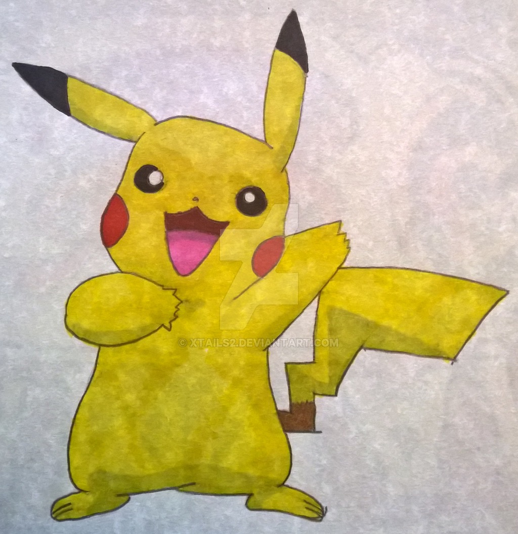 1024x1055 Pikachu Colour Drawing - Yellow Drawings