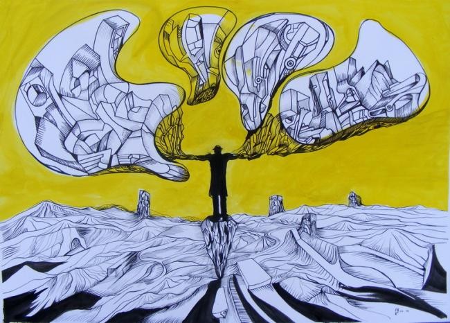 650x466 yellow drawings marko gavrilovic light sculpture the world - Yellow Drawings