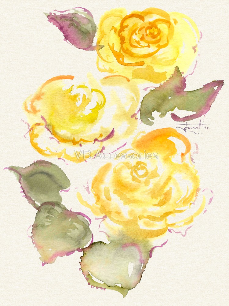 750x1000 watercolor drawing of three yellow rose buds pullover hoodie - Yellow Rose Drawing