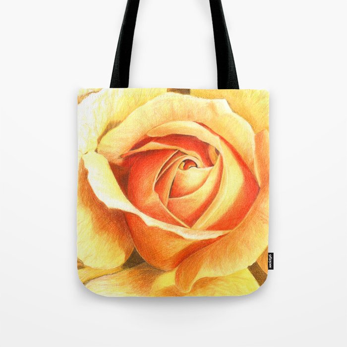 700x700 Yellow Rose Drawing Tote Bag - Yellow Rose Drawing