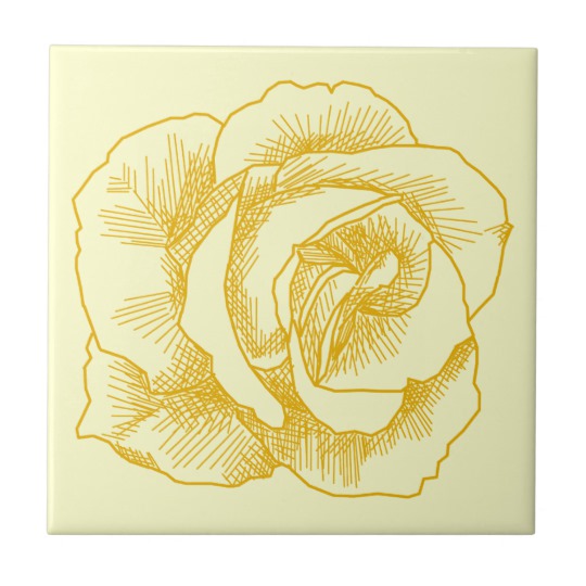 540x540 yellow rose line drawing tile - Yellow Rose Drawing